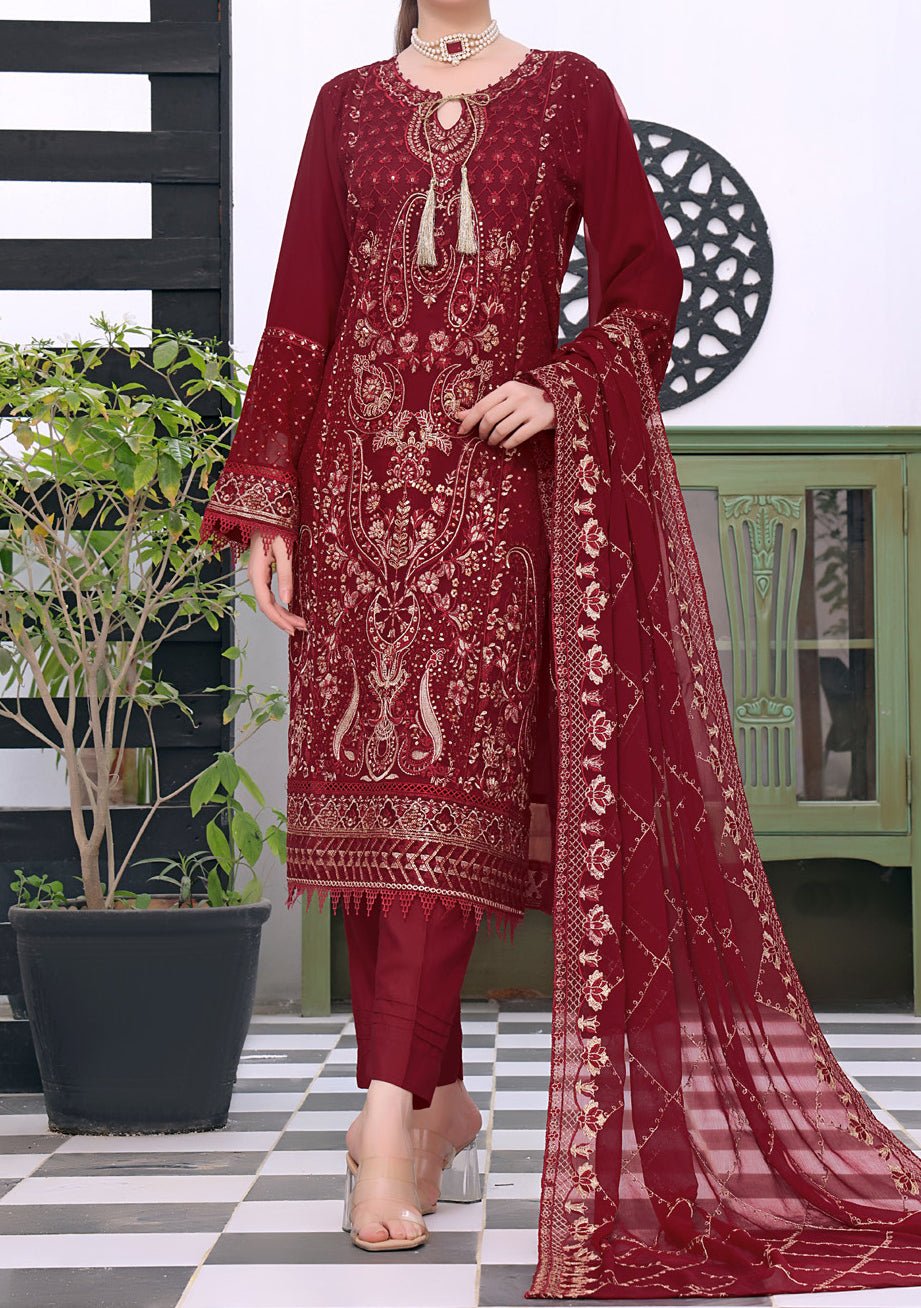Bin Hameed Ready Made Heavy Embroidered Chiffon Dress