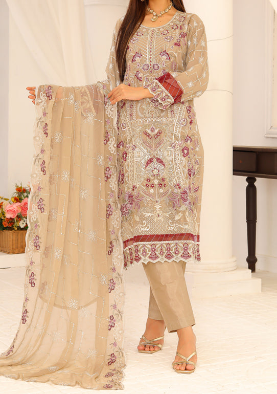 Bin Hameed Ready Made Heavy Embroidered Chiffon Dress