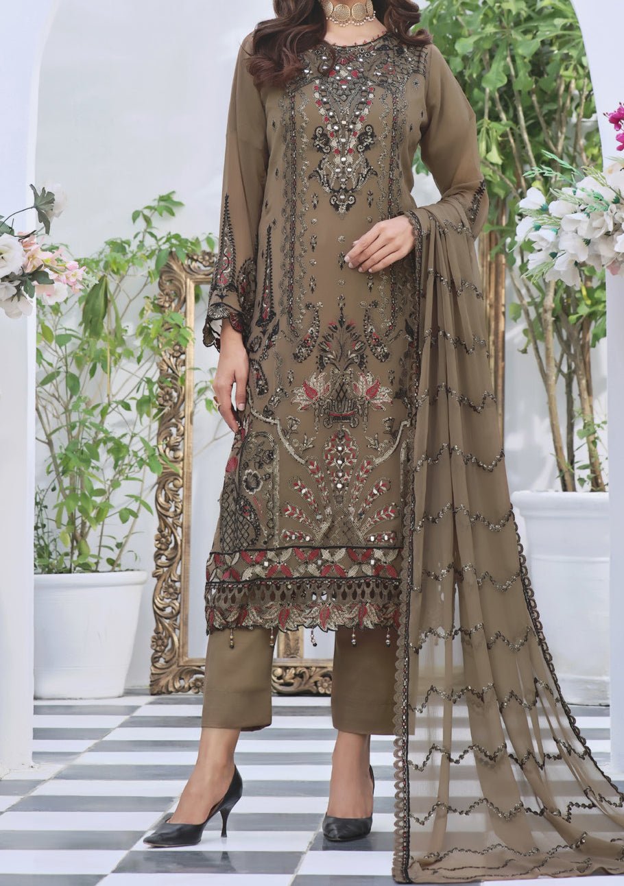 Bin Hameed Aira Heavy Embroidered Chiffon Dress