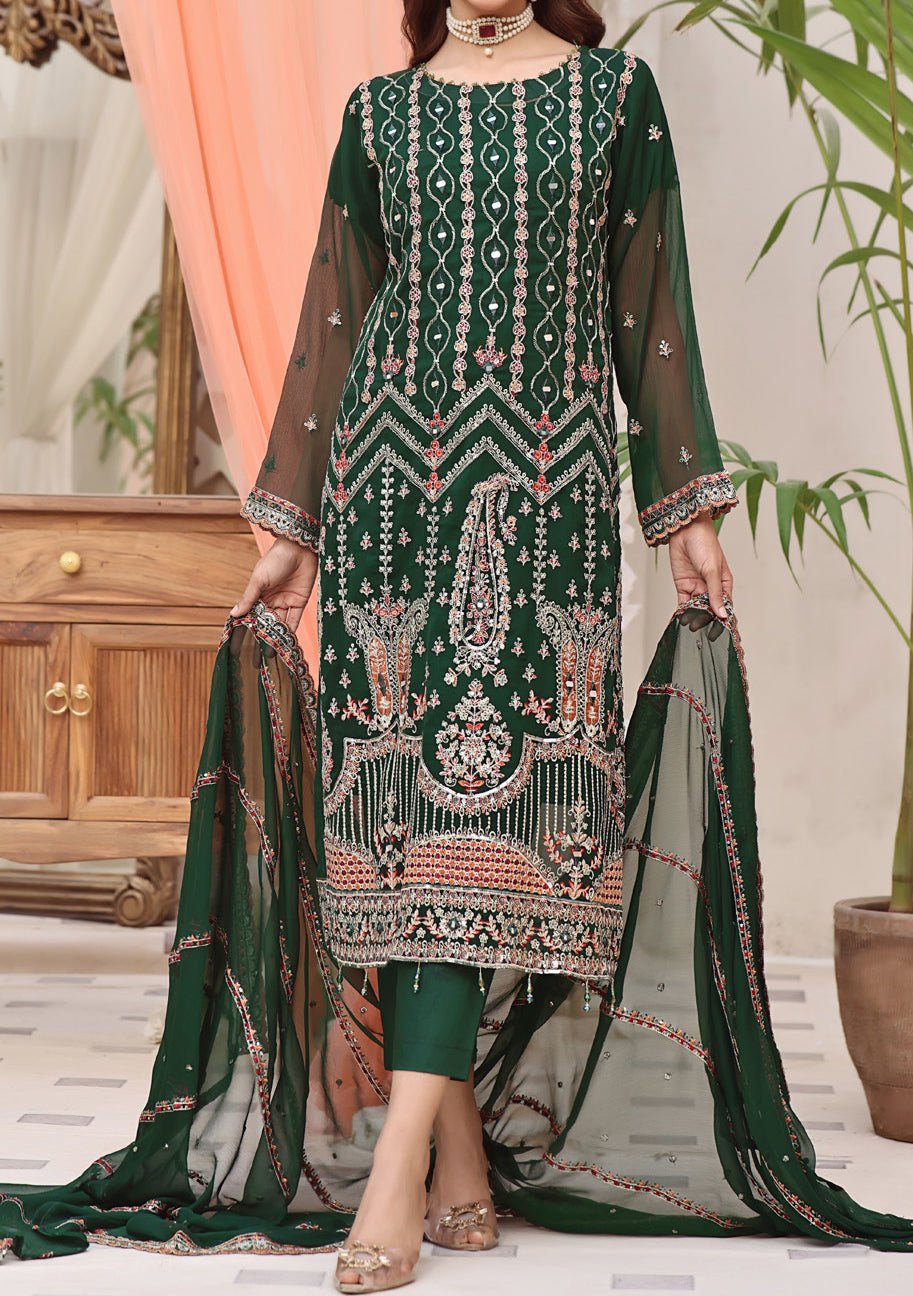 Bin Hameed Aira Heavy Embroidered Chiffon Dress - 42