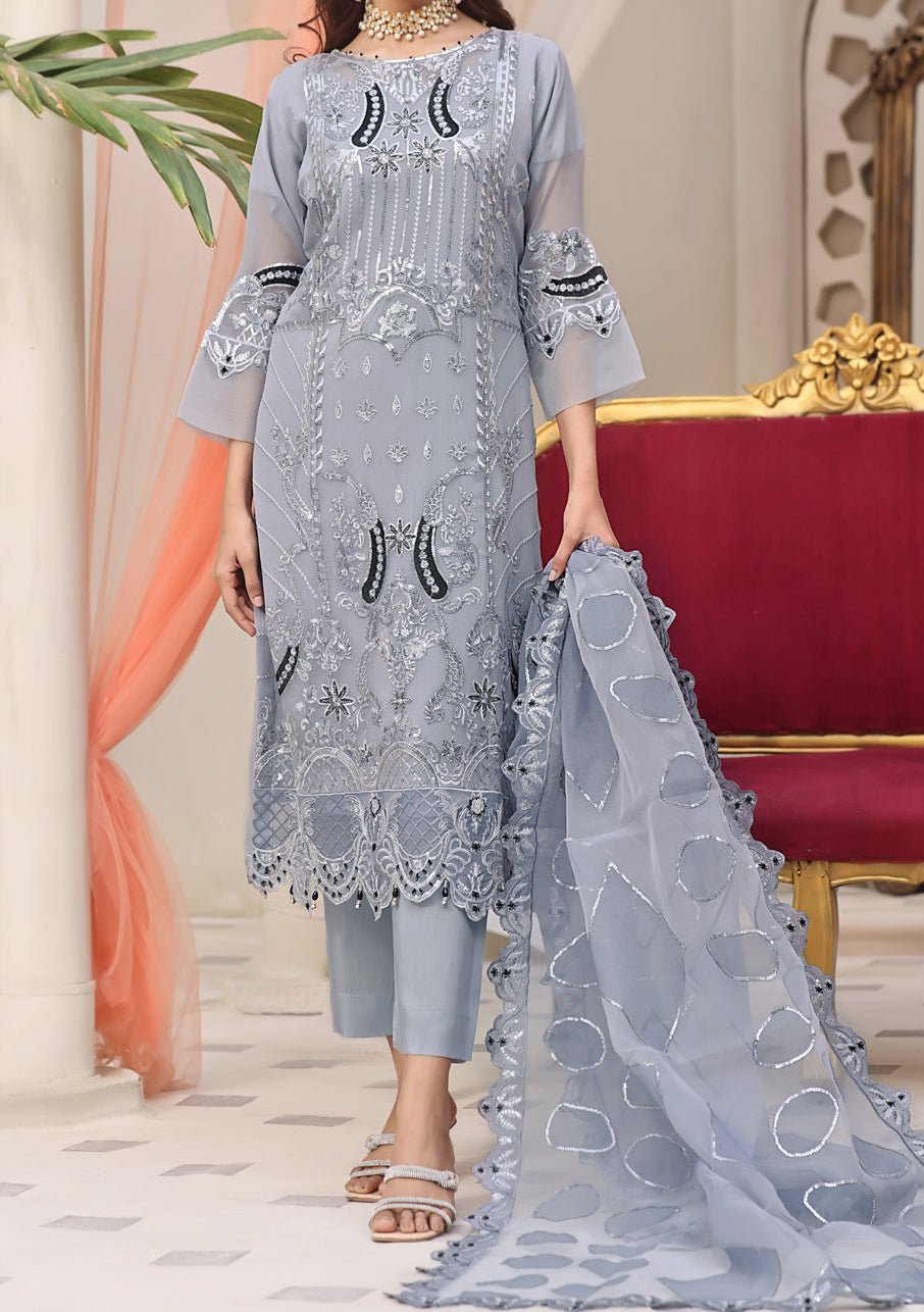 Bin Hameed Aira Heavy Embroidered Chiffon Dress