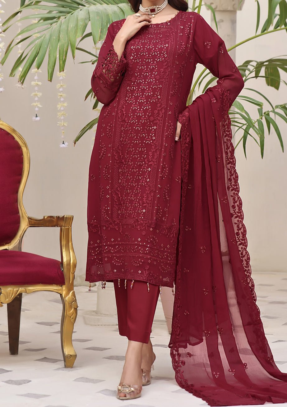 Bin Hameed Aira Heavy Embroidered Chiffon Dress - 40