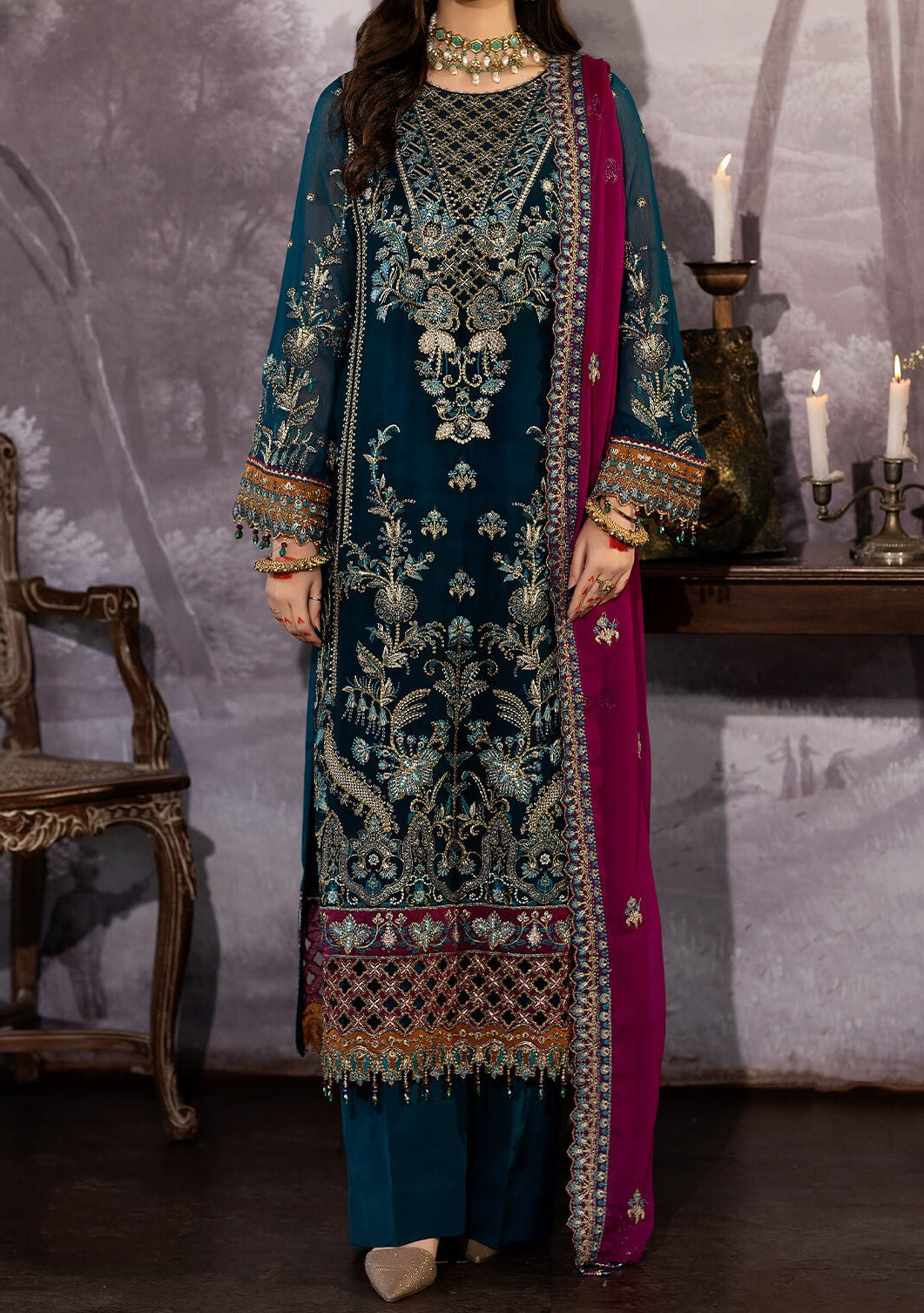Imrozia Carmen Pakistani Luxury Chiffon Dress